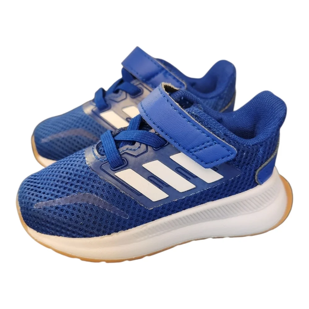 Adidas Run Falcon Baby Toddler Blue and White Sneakers Shoes, Size 5K NWOT